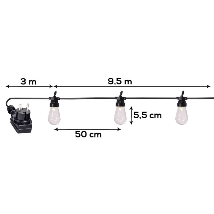 Girlanda ogrodowa LED 12,5 m 20 szt.