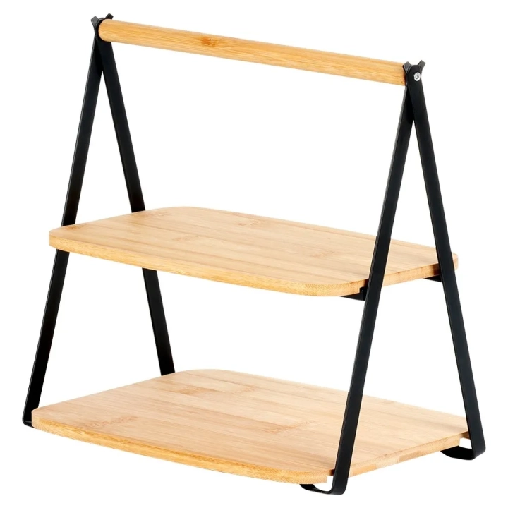 Patera bambusowa 2-piętrowa 28x20x27,5 cm