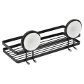 Półka pod prysznic metalowa czarna na przyssawki 25x10x8,5 cm