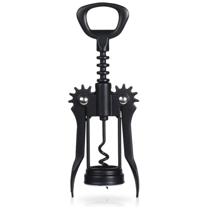Korkociąg do wina metalowy czarny 16 cm