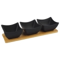 Miseczki na przekąski porcelanowe czarne BLACK 31,5 cm 4 el.