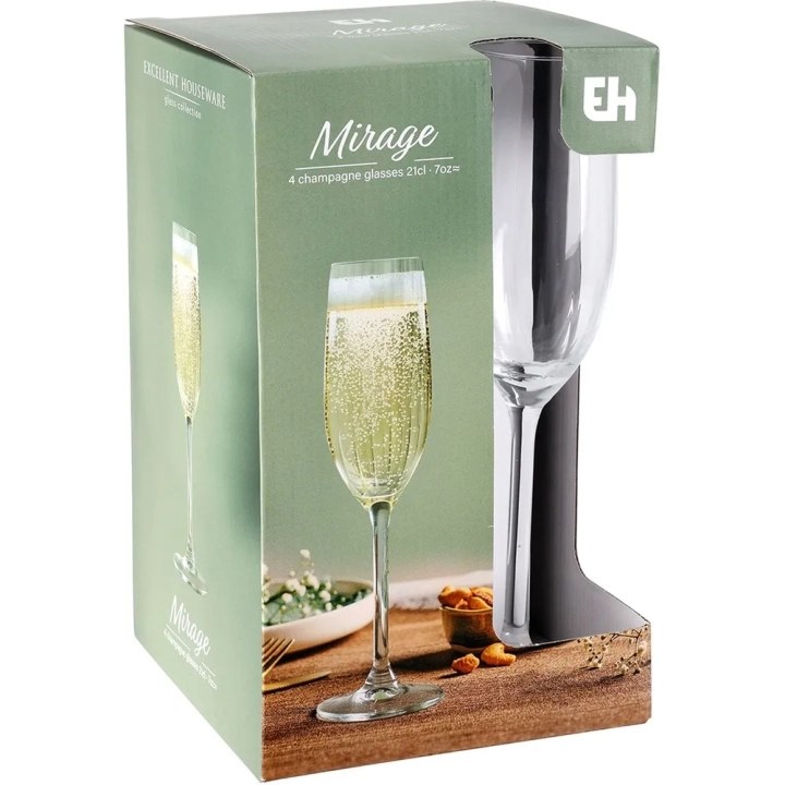 Kieliszki do szampana szklane 210 ml 4 szt.