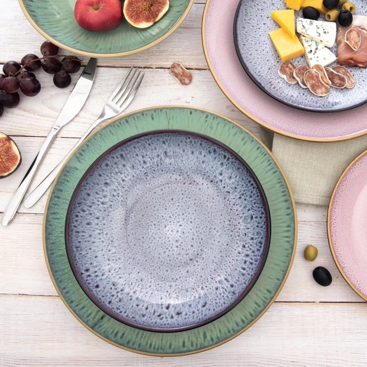 Talerz obiadowy płytki ceramiczny zielony GLAZE 27 cm
