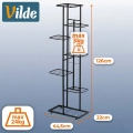 Kwietnik metalowy czarny 7-poziomowy 126 cm