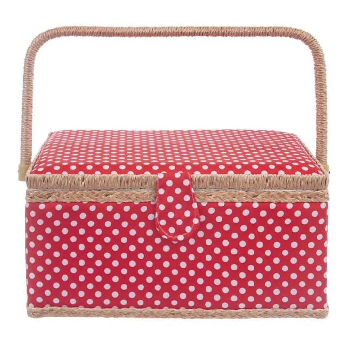 Niciarka czerwona w grochy 24x18x12 cm
