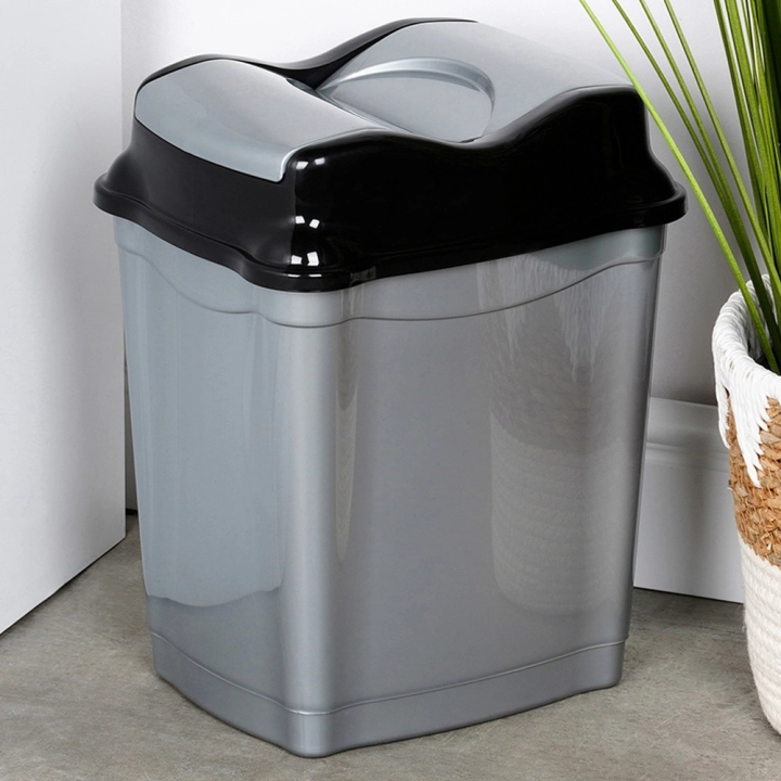 Kosz na śmieci plastikowy szary 9 l