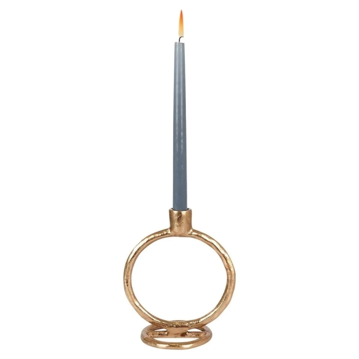 Świecznik aluminiowy złoty 19 cm