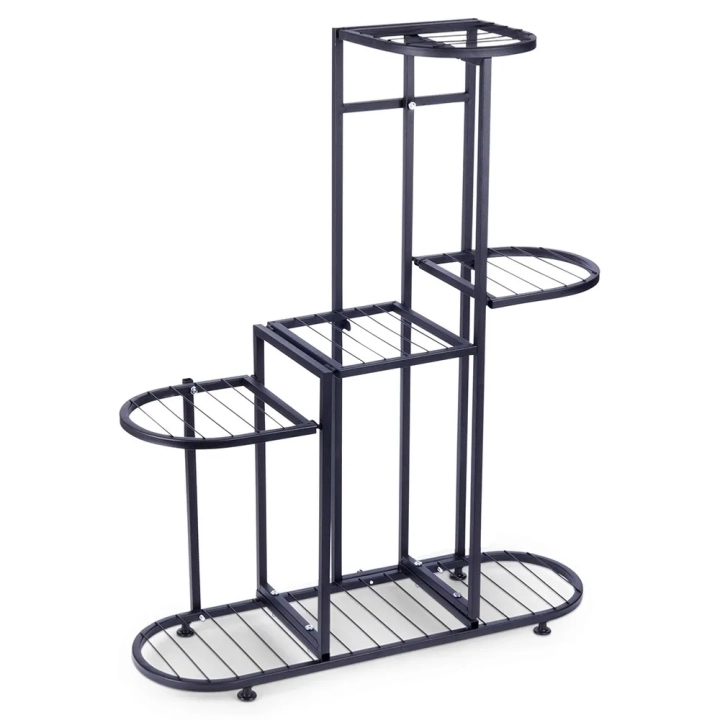 Kwietnik metalowy czarny 5-poziomowy 84,5 cm