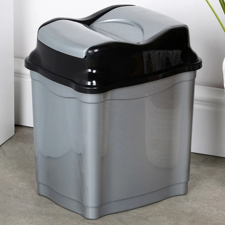 Kosz na śmieci plastikowy szary 5 l