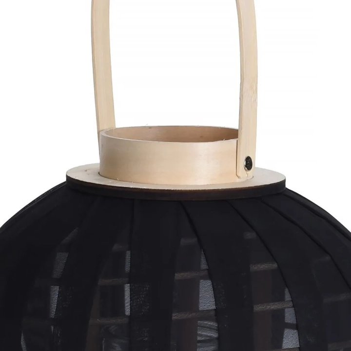 Lampion na świeczkę drewniany czarny 22 cm