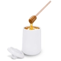 Pojemnik na miód z łyżką porcelanowy WHITELINE 470 ml