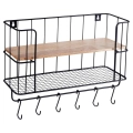 Półka kuchenna metalowa z wieszakami 41x12x25,5 cm