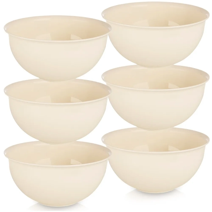 Miseczki plastikowe kremowe SANDY 13 cm, 500 ml 6 szt.