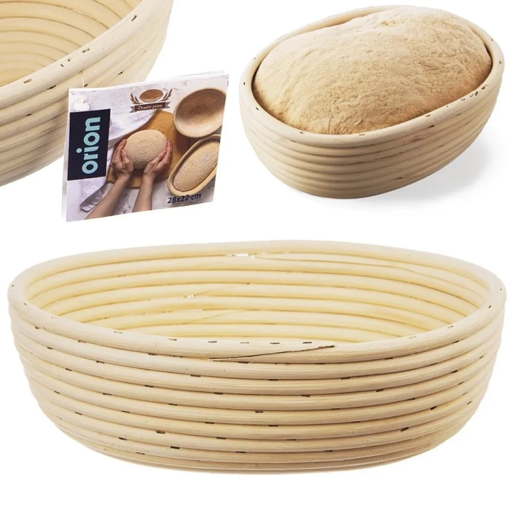Koszyk do wyrastania ciasta na chleb rattanowy 1,5 kg / 28x22x9 cm
