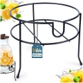 Stojak pod słój z kranikiem metalowy czarny 23 cm