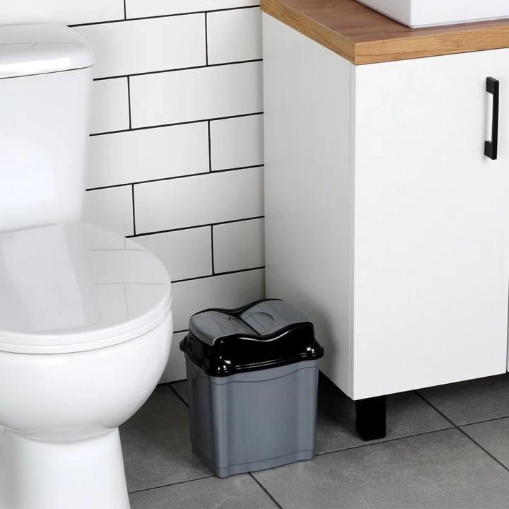 Kosz na śmieci plastikowy szary 5 l