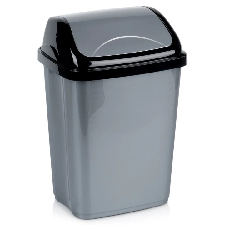 Kosz na śmieci plastikowy szary 10 l