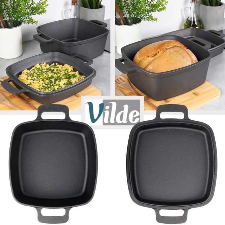Garnek z pokrywką żeliwny 2w1 CAST LINE 25 cm, 4,5 l / 1,8 l