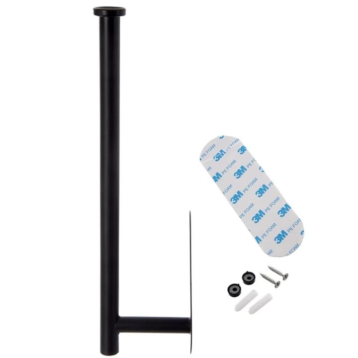 Wieszak na ręcznik papierowy metalowy czarny RADKA 33,5x9,2x4,5cm