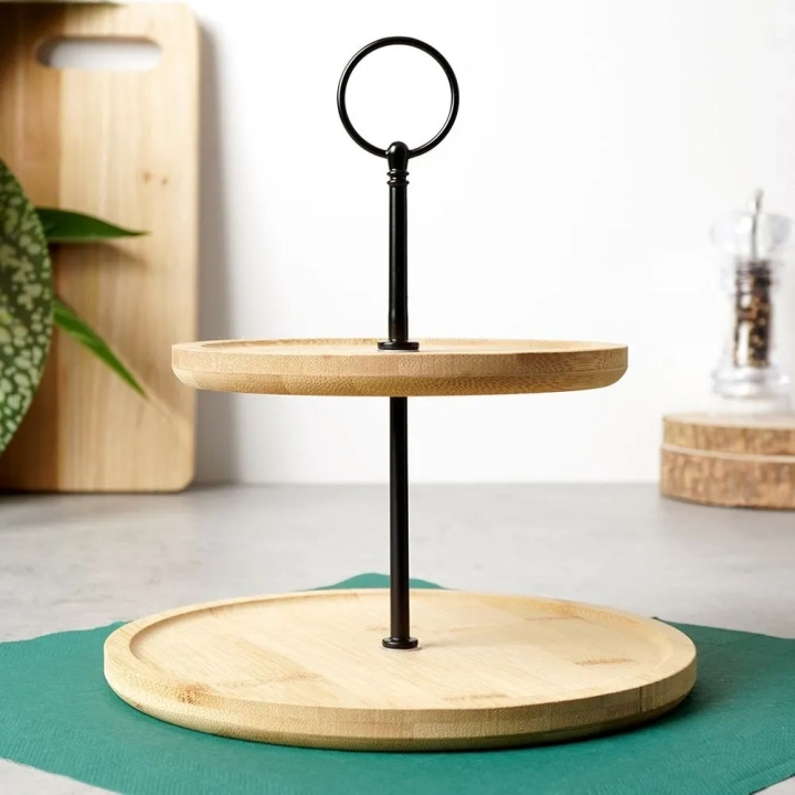 Patera bambusowa 2-piętrowa 24 cm