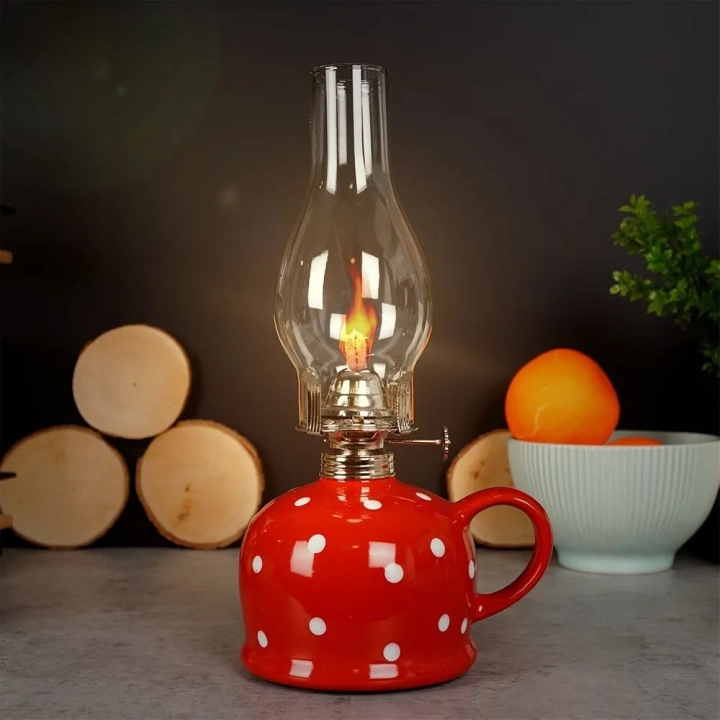 Lampa naftowa ceramiczna TECKA 530 ml, 28,5 cm