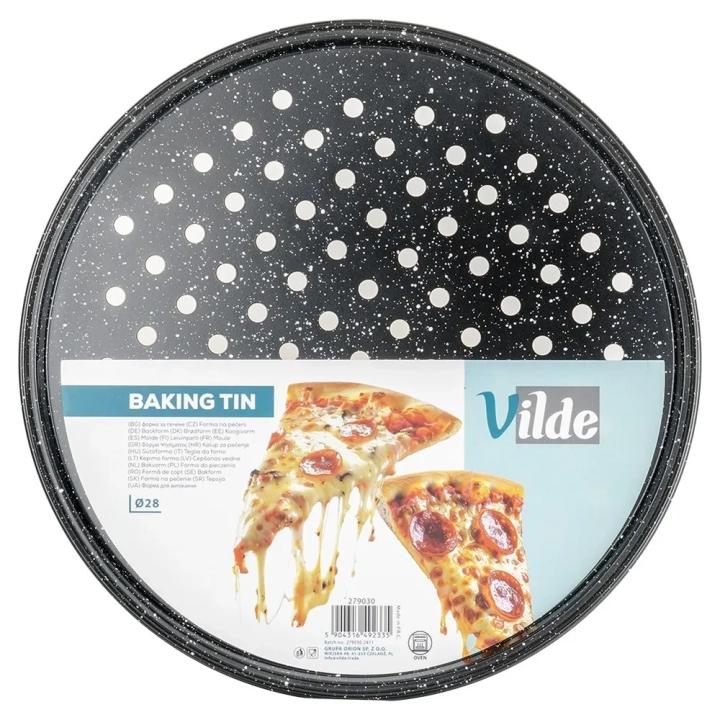 Forma do pizzy granitowa perforowana 28 cm