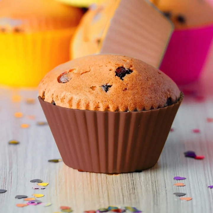 Foremki do muffinek silikonowe pomarańczowa SILLINIE 12 szt.