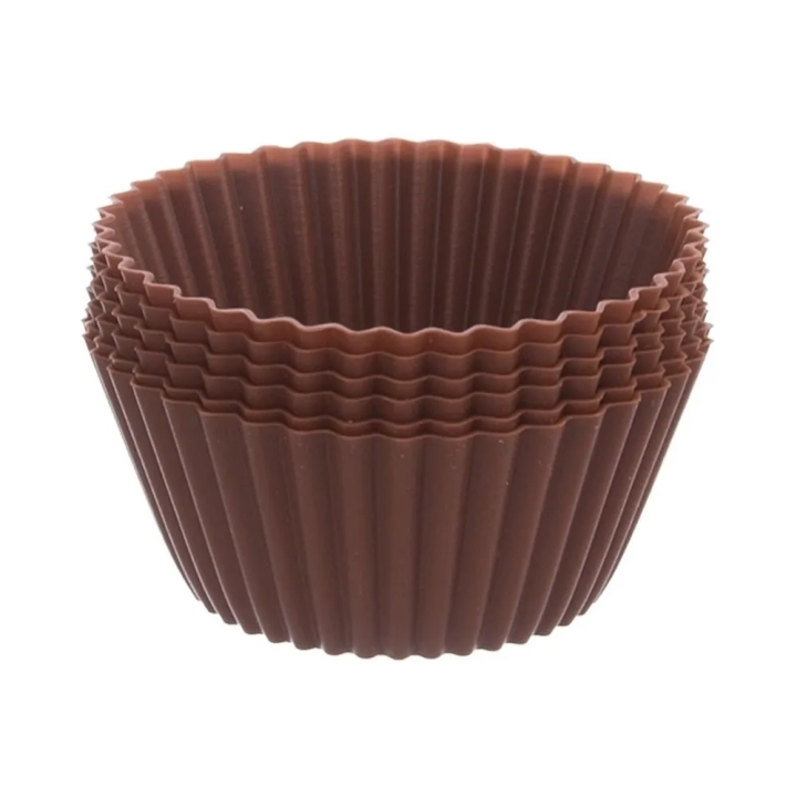 Foremki do muffinek silikonowe brązowa SILLINIE 5,5 cm 6 szt.