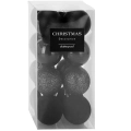 Bombki choinkowe nietłukące czarne 5 cm 16 szt.