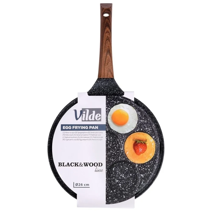 Patelnia do jajek granitowa 7 otworów BLACK&WOOD 26 cm