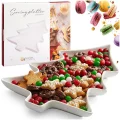 Talerz do serwowania porcelanowy biały choinka 35x26x3 cm