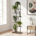 Kwietnik metalowy czarny 7-poziomowy 126 cm