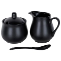 Cukierniczka i mlecznik porcelanowe czarne 3el.