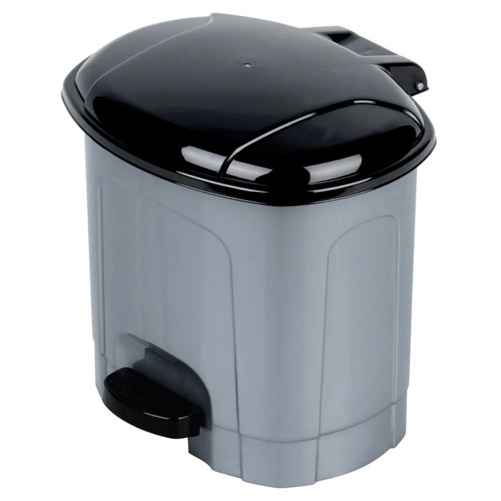 Kosz na śmieci z pedałem plastikowy szary 3 l