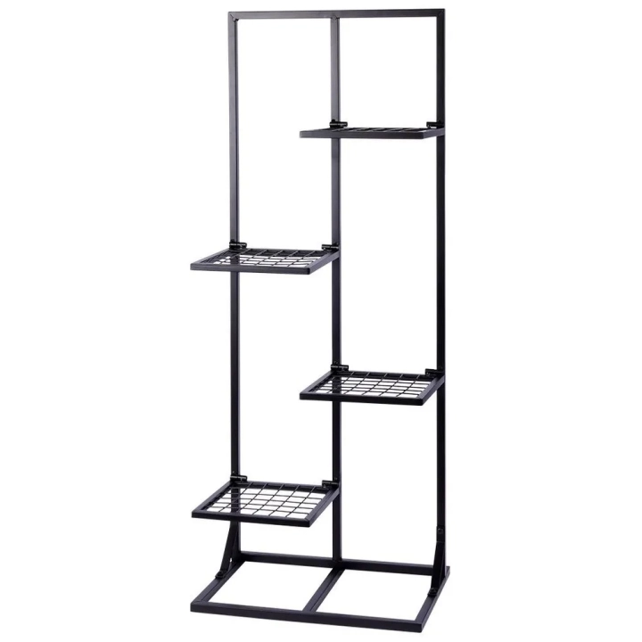 Kwietnik metalowy czarny 4-poziomowy 102 cm