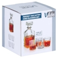 Karafka i szklanki do whisky szklane 900 ml + 4x300 ml 5 el.