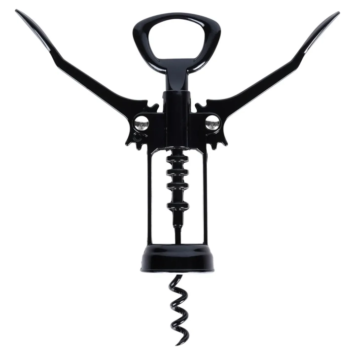 Korkociąg do wina metalowy czarny 16 cm