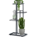 Kwietnik metalowy czarny 4-poziomowy 80 cm