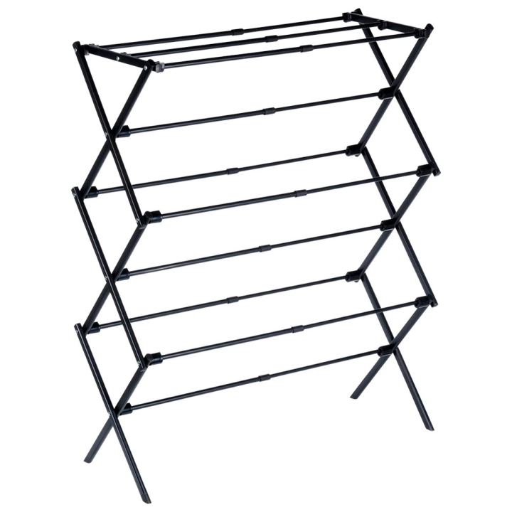 Suszarka na pranie metalowa czarna pionowa rozsuwana 47-78x94 cm