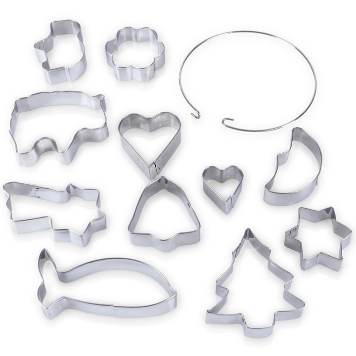 Wykrawacze do ciastek aluminiowe Boże Narodzenie 10 el.