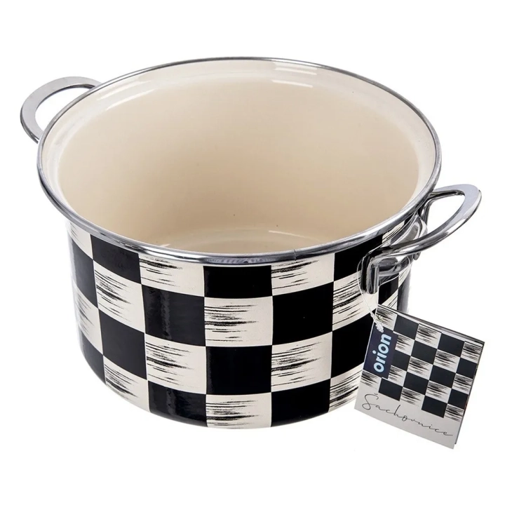 Garnek emaliowany SZACHOWNICA 20 cm, 3 l