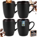 Kubki ceramiczne czarne 400 ml 4 szt.