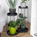 Kwietnik metalowy czarny 2-poziomowy 46 / 58 cm 2 szt.