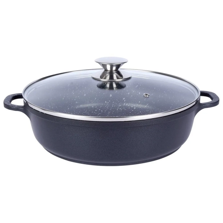 Patelnia granitowa ze szklaną pokrywką GRANDE 28 cm