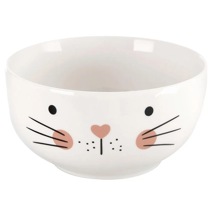 Kubek z miseczką dla dziecka porcelanowy kot 2 el.