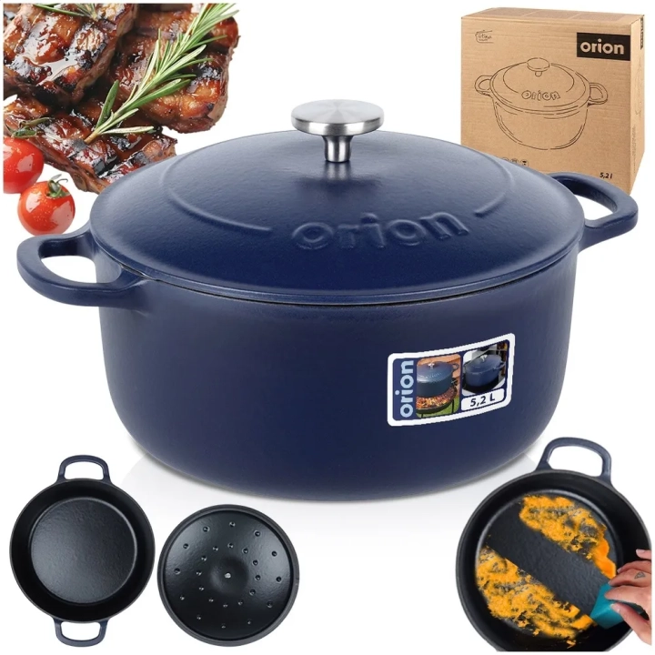 Garnek z pokrywką żeliwny emaliowany LITINA 26 cm, 5,2 l