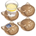 Podstawki pod kubek drewniane MANGO 10x11cm 4 szt.