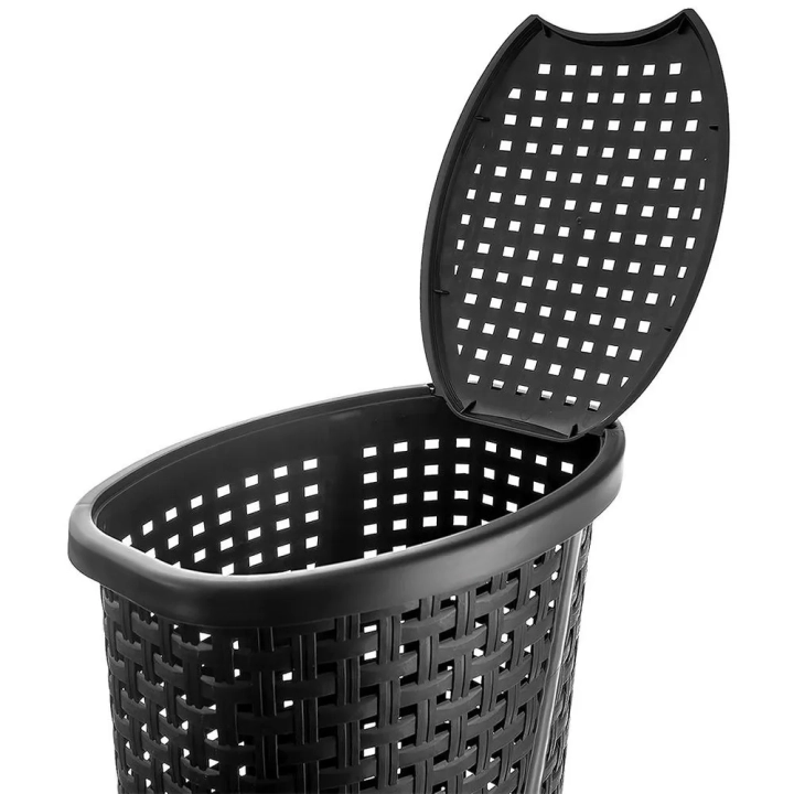Kosz na pranie plastikowy czarny 45 l