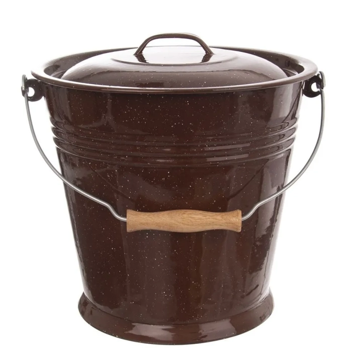 Pokrywka do wiadra emaliowana brązowa BROWN 30 cm