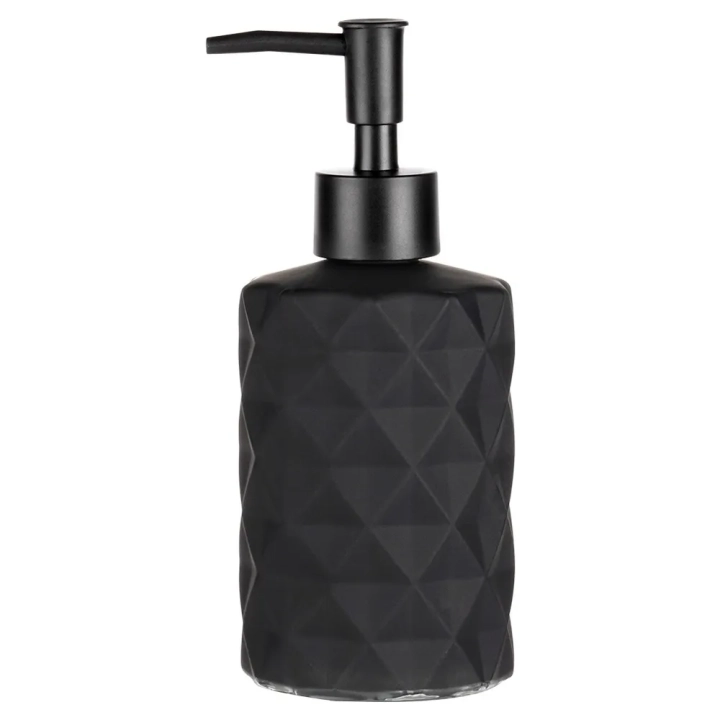Dozownik do mydła szklany czarny 330 ml